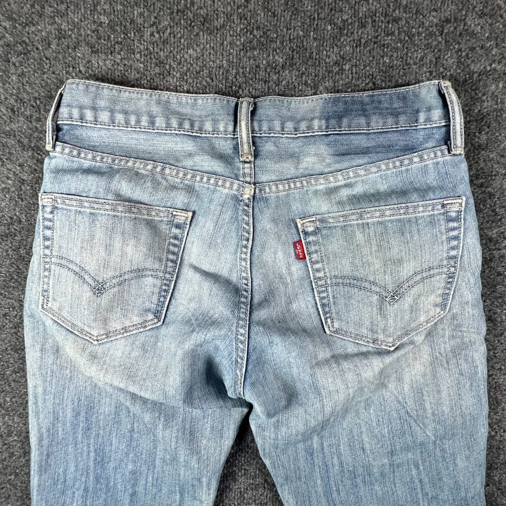 Levi's 511 Skinny Jeans Mens‎ 31x29 Whiskered Blue Denim Cotton Slim Distressed